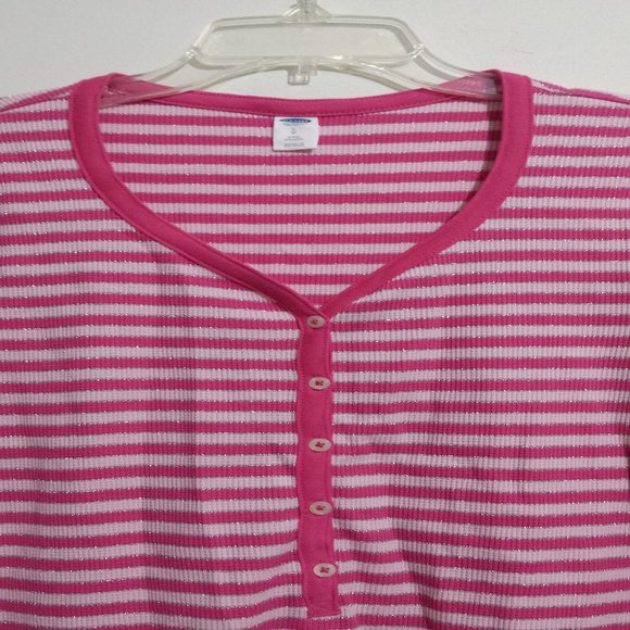 Old Navy Long Sleeves Pink Stripes Pyjama Dress - Picture 2 of 5